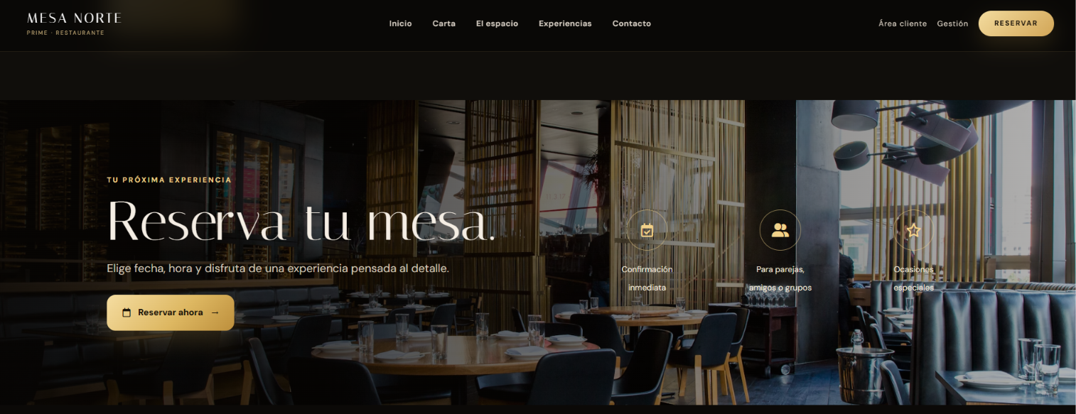 Restaurant PRIME · reservas