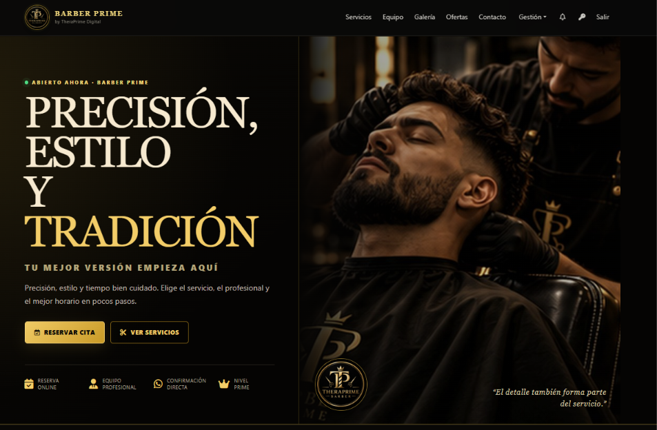 Barber PRIME · Home Precisión, estilo y tradición